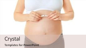  Presentation with pregnant - Slide deck consisting of pregnancy cancer - closeup of pregnant woman holding background and a lemonade colored foreground