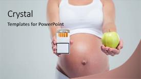  Presentation with cigarettes - PPT layouts with pregnancy cancer - concept image of a pregnant background and a light gray colored foreground