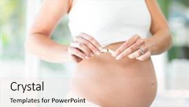  Presentation with pregnant woman - PPT layouts consisting of pregnancy cancer - midsection of pregnant woman breaking background and a lemonade colored foreground