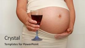  Presentation with pregnant woman - Presentation enhanced with pregnancy cancer - pregnant woman with glass background and a mint green colored foreground