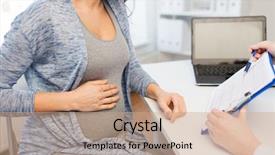 Presentation with medicine pregnant woman - Amazing PPT theme having pregnancy cardiology medicine health care backdrop and a coral colored foreground