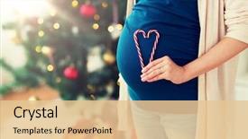  Presentation with christmas candy - Presentation theme featuring pregnancy christmas and people concept background and a lemonade colored foreground