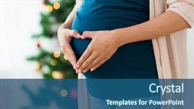  Presentation with pregnant woman - Slide deck featuring pregnancy christmas and people concept background and a ocean colored foreground