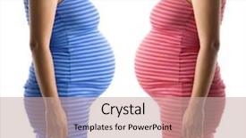  Presentation with pregnancy labor - Presentation featuring pregnancy concept - its a boy background and a coral colored foreground