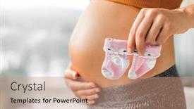  Presentation with maternity - Presentation theme featuring pregnancy-concept-pregnant-woman-showing background and a coral colored foreground