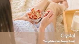  Presentation with pregnant woman in hospital - Slide deck consisting of pregnancy diet - pregnant woman with strawberry oatmeal background and a coral colored foreground