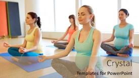  Presentation with healthy people - PPT theme enhanced with pregnancy-fitness-people-and-healthy background and a coral colored foreground