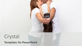  Presentation with baby ultrasound - Slide set enhanced with pregnancy-happy-family-expecting-baby background and a white colored foreground