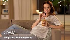  Presentation with healthy people - Theme featuring pregnancy-healthy-eating-and-people background and a coral colored foreground