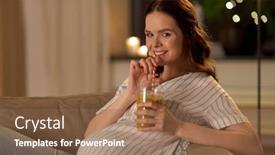  Presentation with healthy people - Beautiful PPT theme featuring pregnancy-healthy-eating-and-people backdrop and a violet colored foreground