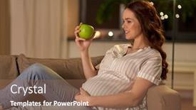  Presentation with healthy people - Slide deck consisting of pregnancy-healthy-food-and-people background and a coral colored foreground