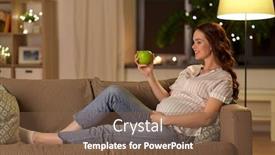  Presentation with healthy people - Presentation design consisting of pregnancy-healthy-food-and-people background and a tawny brown colored foreground