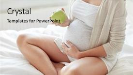  Presentation with healthy food - Colorful slides enhanced with pregnancy healthy food and people backdrop and a light gray colored foreground