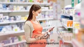  Presentation with medicine pregnant woman - PPT theme featuring pregnancy-medicine-and-health-concept background and a coral colored foreground