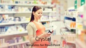  Presentation with medicine pregnant woman - Audience pleasing presentation design consisting of pregnancy medicine pharmaceutics health care and people concept - happy pregnant woman with medication and prescription paper at pharmacy backdrop and a coral colored foreground