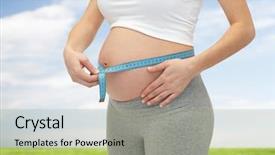  Presentation with motherhood - Beautiful presentation design featuring pregnancy-motherhood-control-people backdrop and a mint green colored foreground