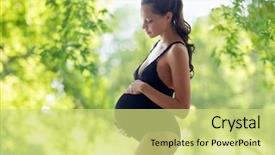  Presentation with pregnant woman - Amazing PPT theme having pregnancy motherhood people and expectation backdrop and a yellow colored foreground