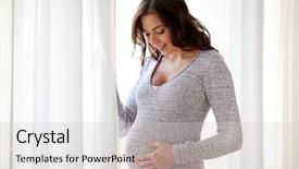  Presentation with motherhood - Audience pleasing presentation theme consisting of pregnancy motherhood people and expectation backdrop and a light gray colored foreground