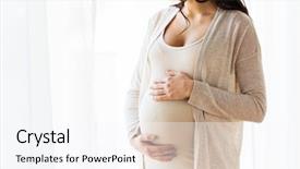  Presentation with pregnant woman - Slides with pregnancy motherhood people and expectation background and a sky blue colored foreground