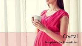  Presentation with motherhood - Colorful slides enhanced with cup drinking and looking backdrop and a red colored foreground