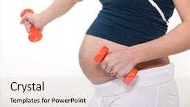  Presentation with lifting weights - Beautiful slides featuring pregnancy nutrition - pregnant woman lifting weights backdrop and a lemonade colored foreground