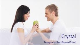  Presentation with pregnant mother - Theme featuring pregnancy nutrition - young attractive couple pregnant mother background and a sky blue colored foreground