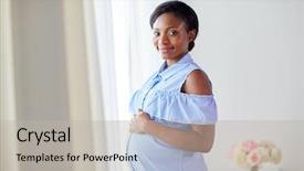  Presentation with pregnancy medicine healthcare and people - PPT layouts enhanced with pregnancy people and expectation concept background and a light gray colored foreground
