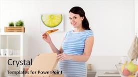  Presentation with junk food - Presentation having pregnancy people and junk food background and a lemonade colored foreground