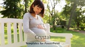  Presentation with motherhood - Beautiful PPT theme featuring pregnancy-people-and-motherhood-concept backdrop and a mint green colored foreground