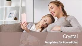  Presentation with pregnant woman - PPT theme consisting of pregnancy people and family concept background and a coral colored foreground