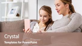  Presentation with pregnant woman - Slide deck with pregnancy people and family concept background and a coral colored foreground