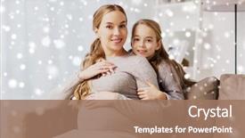  Presentation with interacial pregnant family - Audience pleasing PPT theme consisting of pregnancy people and family concept backdrop and a  colored foreground