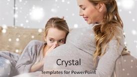  Presentation with family talking - Audience pleasing presentation theme consisting of pregnancy people and family concept backdrop and a  colored foreground