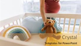  Presentation with baby bear - Theme featuring pregnancy-pregnant-woman-preparing-nursery background and a  colored foreground