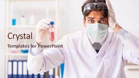  Presentation with chemist - Presentation design featuring pregnancy research - young handsome chemist working background and a lemonade colored foreground