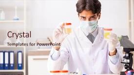  Presentation with chemist - Cool new presentation with pregnancy research - young handsome chemist working backdrop and a lemonade colored foreground