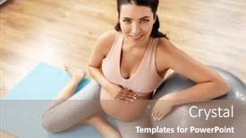  Presentation with pregnancy sport nutrition - Theme having pregnancy-sport-and-fitness-concept background and a coral colored foreground