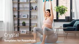  Presentation with woman sport - Presentation enhanced with pregnancy-sport-and-people-concept background and a coral colored foreground