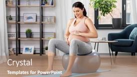  Presentation with woman sport - PPT theme with pregnancy-sport-and-people-concept background and a coral colored foreground