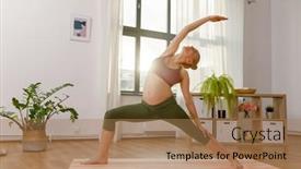  Presentation with warrior woman - Slide set consisting of pregnancy-sport-and-people-concept background and a coral colored foreground