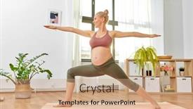  Presentation with warrior woman - PPT layouts consisting of pregnancy-sport-and-people-concept background and a coral colored foreground