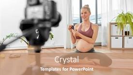  Presentation with recording - Colorful slide deck enhanced with pregnancy-sport-and-video-blogging backdrop and a coral colored foreground