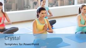  Presentation with healthy people - Amazing slide deck having pregnancy-sport-fitness-people backdrop and a light blue colored foreground