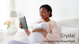 Presentation with african people - Presentation design enhanced with pregnancy technology people and expectation background and a mint green colored foreground