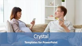  Presentation with pregnancy medicine healthcare and people - Colorful theme enhanced with pregnancy technology and people concept backdrop and a teal colored foreground