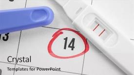  Presentation with tensile test - PPT theme having pregnancy test and marked date background and a  colored foreground