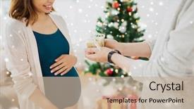  Presentation with pregnancy medicine healthcare and people - PPT layouts having pregnancy winter holidays and people background and a mint green colored foreground