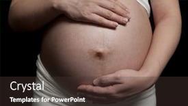  Presentation with pregnancy - Colorful slide deck enhanced with pregnancy woman on black background backdrop and a tawny brown colored foreground