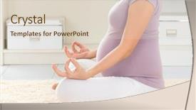  Presentation with pregnant - PPT theme enhanced with pregnancy yoga meditation full length background and a lemonade colored foreground