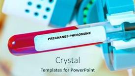  Presentation with lab test - Presentation consisting of pregnanes-pheromone-in-test-tube background and a cool aqua colored foreground